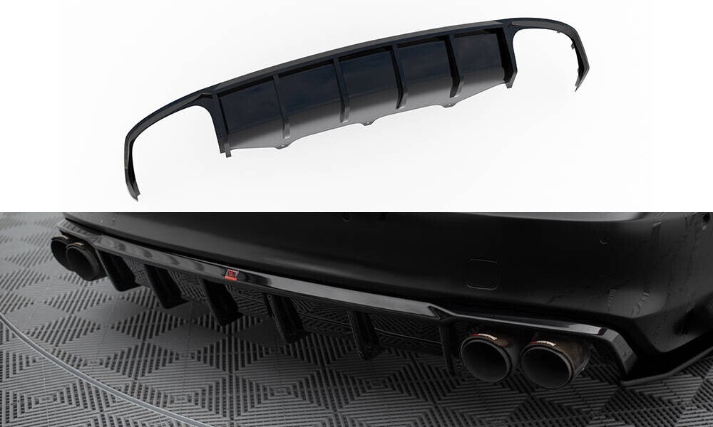 Heckansatz Diffusor passend für Audi S7 C7 schwarz Hochglanz