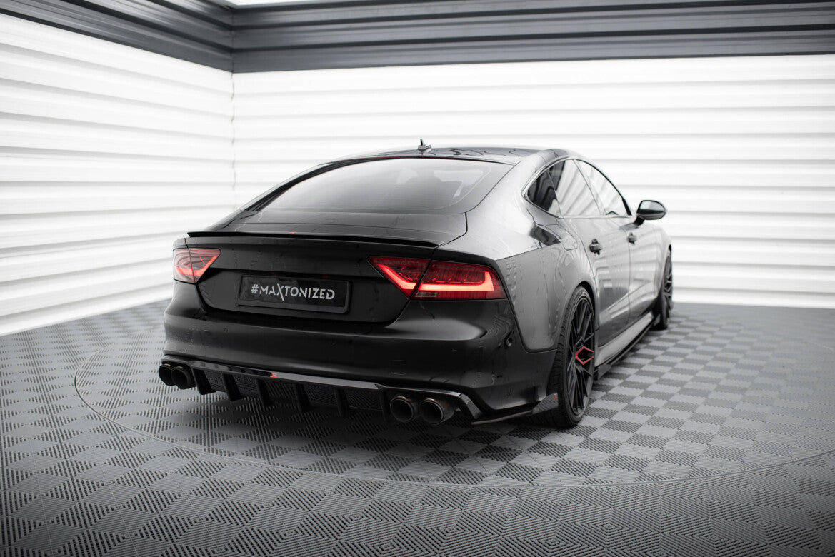 Heckansatz Diffusor passend für Audi S7 C7 schwarz Hochglanz