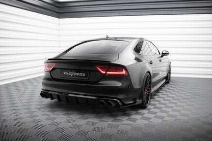 Heckansatz Diffusor passend für Audi S7 C7 schwarz Hochglanz