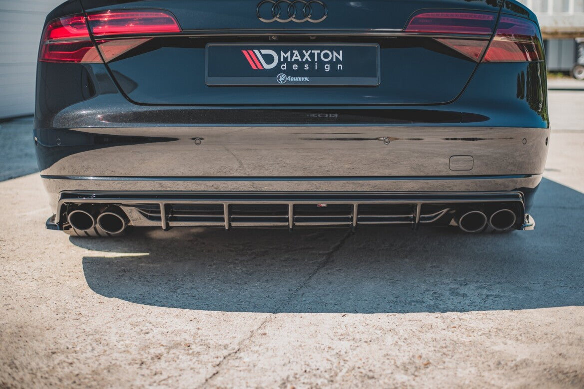 Heckansatz Diffusor passend für Audi S8 D4 FL schwarz Hochglanz