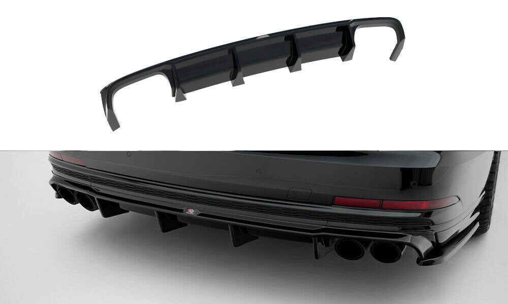 Heckansatz Diffusor passend für Audi S8 D5 schwarz Hochglanz