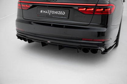 Heckansatz Diffusor passend für Audi S8 D5 schwarz Hochglanz