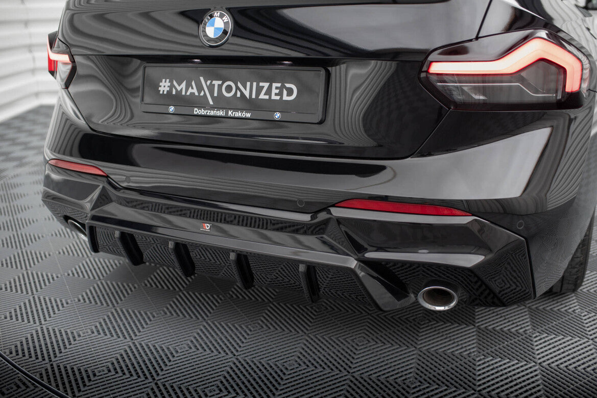 Heckansatz Diffusor passend für BMW 2 G42 schwarz Hochglanz