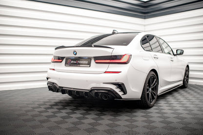 Heckansatz Diffusor passend für BMW 3er M-Paket G20 / G21 schwarz Hochglanz mit AHK