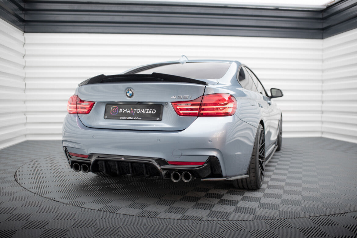 Heckansatz Diffusor passend für BMW 4er Coupe / Gran Coupe / Cabrio M-Paket F32 / F36 / F33 (Doppelauspuff li. re.) schwarz Hochglanz