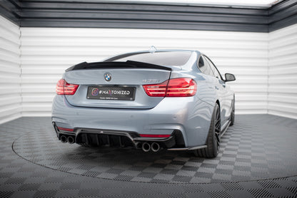 Heckansatz Diffusor passend für BMW 4er Coupe / Gran Coupe / Cabrio M-Paket F32 / F36 / F33 (Doppelauspuff li. re.) schwarz Hochglanz