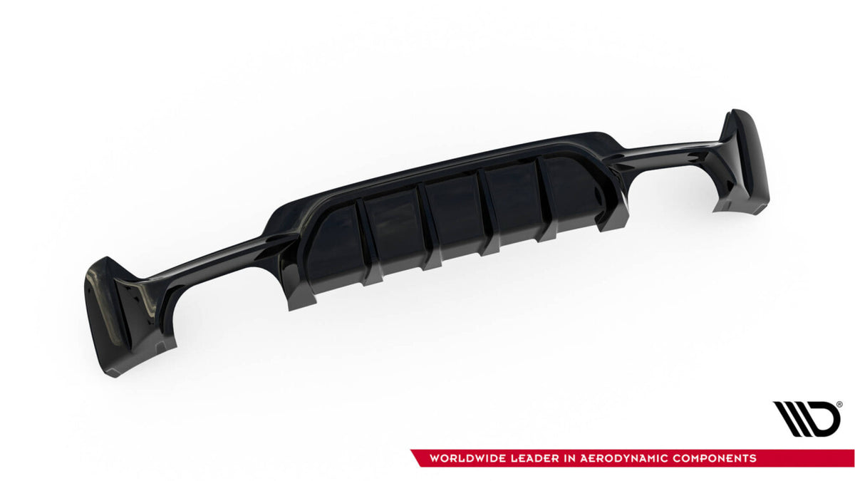 Heckansatz Diffusor passend für BMW 4er Coupe / Gran Coupe / Cabrio M-Paket F32 / F36 / F33 (Doppelauspuff li. re.) schwarz Hochglanz