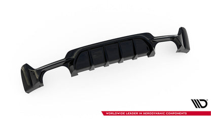 Heckansatz Diffusor passend für BMW 4er Coupe / Gran Coupe / Cabrio M-Paket F32 / F36 / F33 (Doppelauspuff li. re.) schwarz Hochglanz