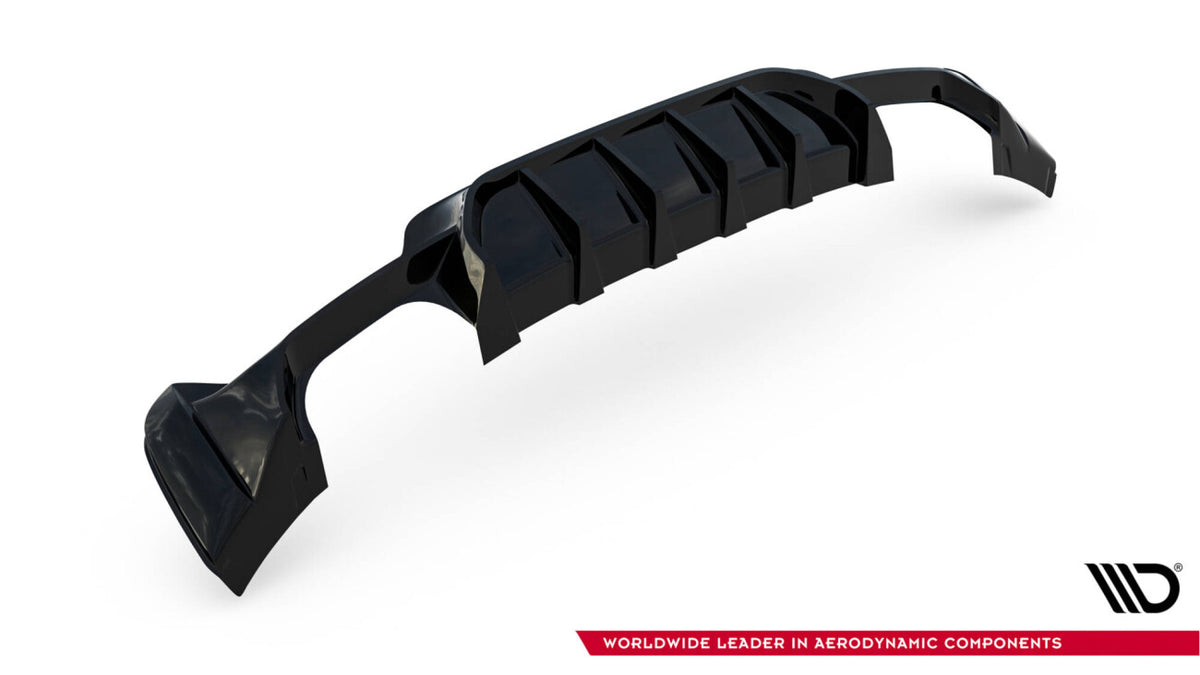Heckansatz Diffusor passend für BMW 4er Coupe / Gran Coupe / Cabrio M-Paket F32 / F36 / F33 (Doppelauspuff li. re.) schwarz Hochglanz
