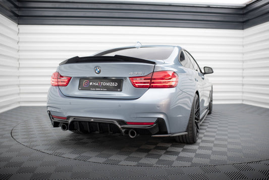 Heckansatz Diffusor passend für BMW 4er Coupe / Gran Coupe / Cabrio M-Paket F32 / F36 / F33 (Einzelauspuff li. re.) schwarz Hochglanz