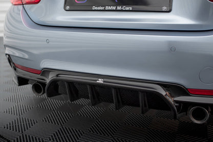 Heckansatz Diffusor passend für BMW 4er Coupe / Gran Coupe / Cabrio M-Paket F32 / F36 / F33 (Einzelauspuff li. re.) schwarz Hochglanz