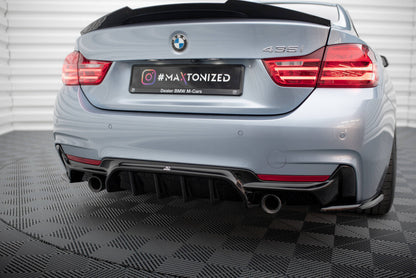 Heckansatz Diffusor passend für BMW 4er Coupe / Gran Coupe / Cabrio M-Paket F32 / F36 / F33 (Einzelauspuff li. re.) schwarz Hochglanz
