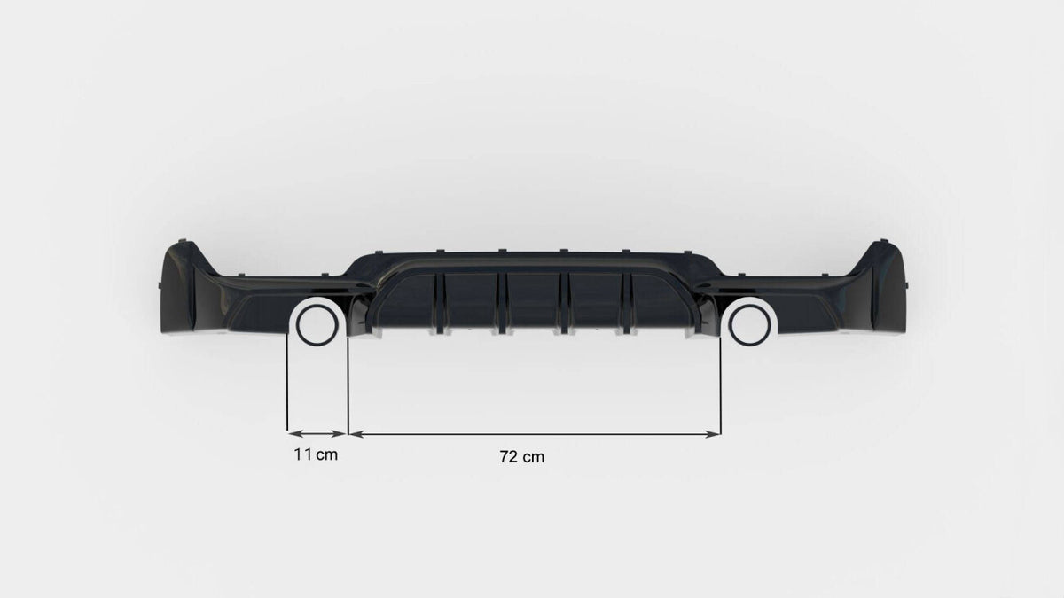 Heckansatz Diffusor passend für BMW 4er Coupe / Gran Coupe / Cabrio M-Paket F32 / F36 / F33 (Einzelauspuff li. re.) schwarz Hochglanz