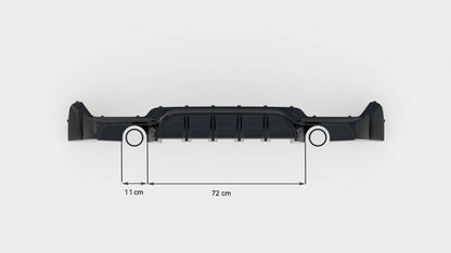 Heckansatz Diffusor passend für BMW 4er Coupe / Gran Coupe / Cabrio M-Paket F32 / F36 / F33 (Einzelauspuff li. re.) schwarz Hochglanz