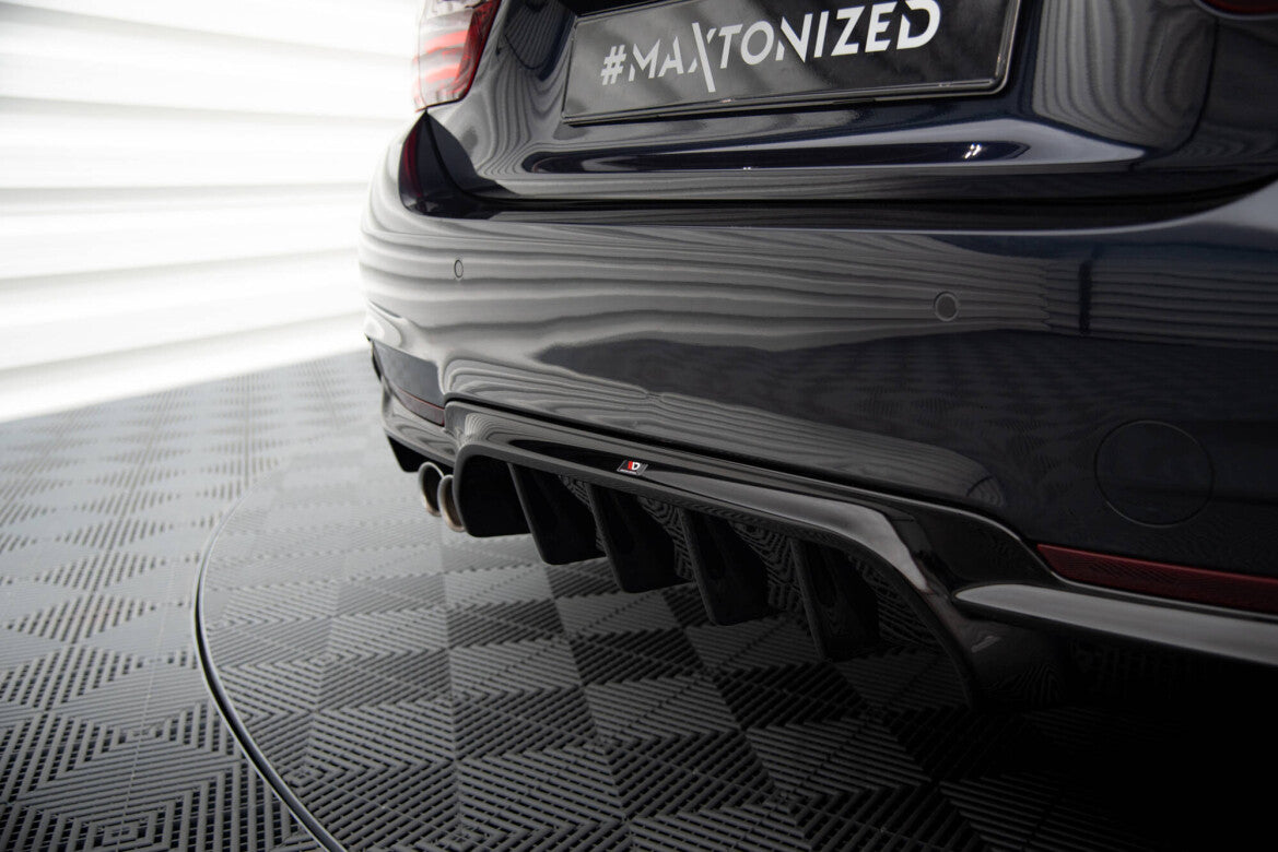 Heckansatz Diffusor passend für BMW 4er Coupe / Gran Coupe / Cabrio M-Paket F32 / F36 / F33 (Einzelauspuff li.) schwarz Hochglanz