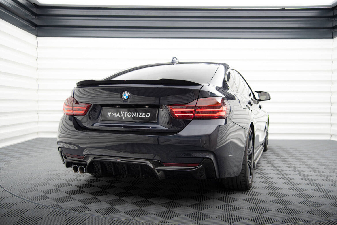 Heckansatz Diffusor passend für BMW 4er Coupe / Gran Coupe / Cabrio M-Paket F32 / F36 / F33 (Einzelauspuff li.) schwarz Hochglanz