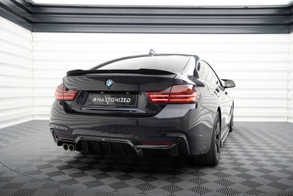 Heckansatz Diffusor passend für BMW 4er Coupe / Gran Coupe / Cabrio M-Paket F32 / F36 / F33 (Einzelauspuff li.) schwarz Hochglanz