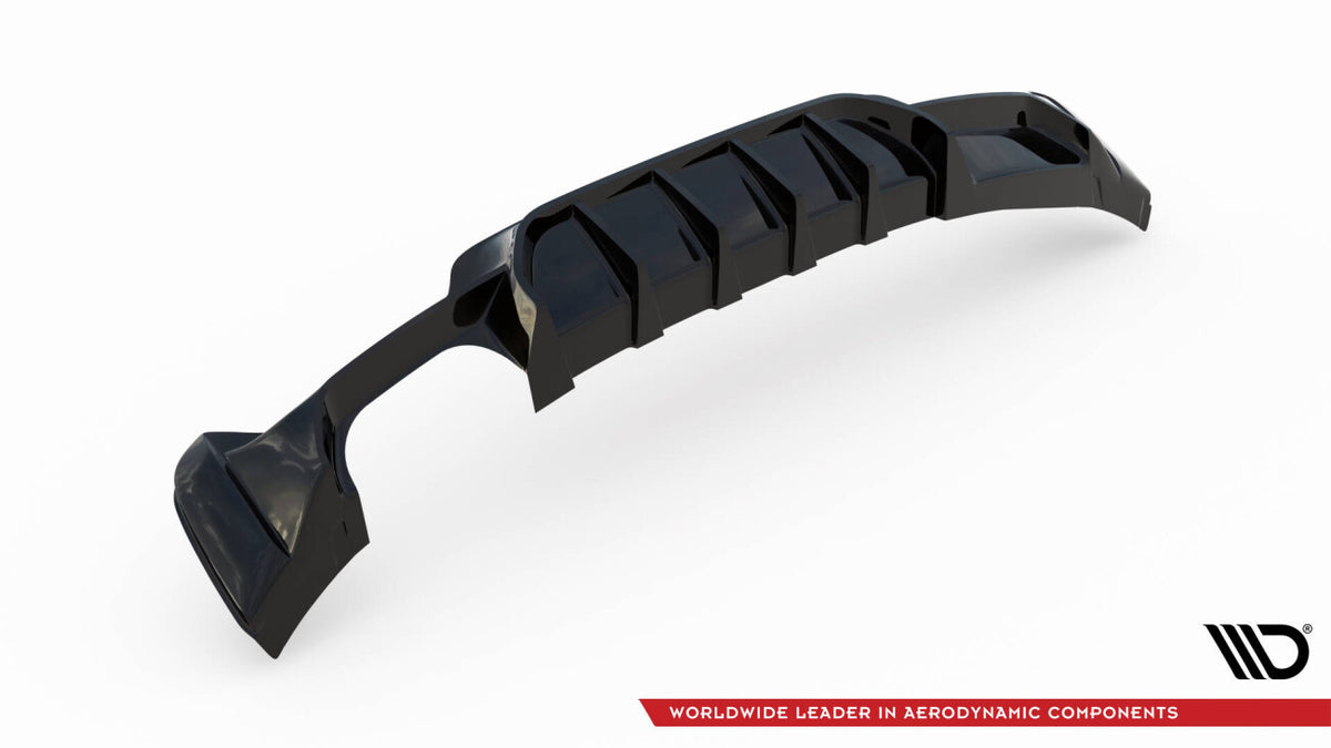 Heckansatz Diffusor passend für BMW 4er Coupe / Gran Coupe / Cabrio M-Paket F32 / F36 / F33 (Einzelauspuff li.) schwarz Hochglanz