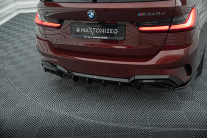 Heckansatz Diffusor passend für BMW M340i G20 / G21 schwarz Hochglanz mit AHK