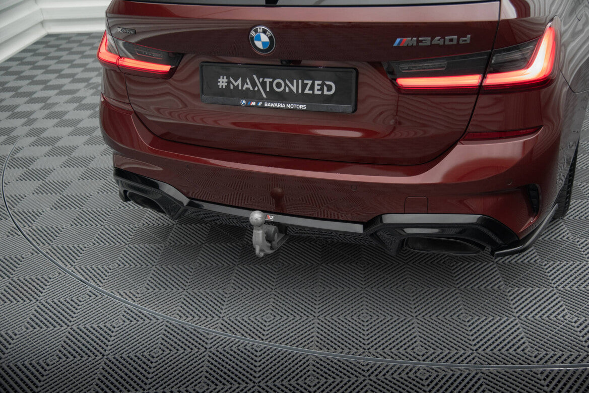 Heckansatz Diffusor passend für BMW M340i G20 / G21 schwarz Hochglanz mit AHK
