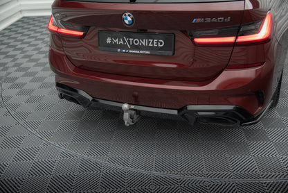 Heckansatz Diffusor passend für BMW M340i G20 / G21 schwarz Hochglanz mit AHK