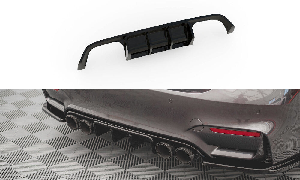 Heckansatz Diffusor passend für BMW M4 F82 schwarz Hochglanz