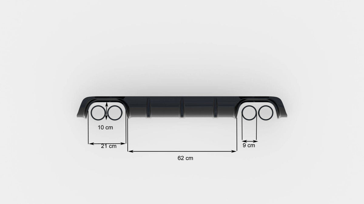 Heckansatz Diffusor passend für BMW M5 / 5 M-Paket E39 schwarz Hochglanz