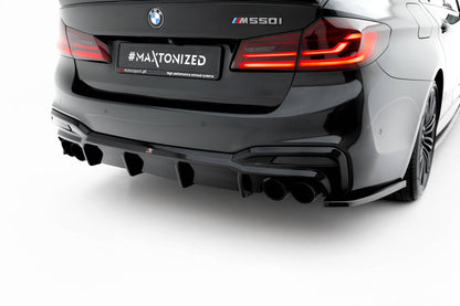 Heckansatz Diffusor passend für BMW M550i / 5 M-Paket Limousine / Touring G30 / G31 schwarz Hochglanz