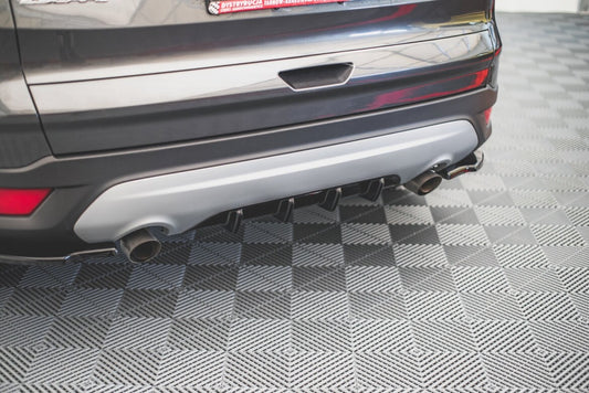 Heckansatz Diffusor passend für Ford Escape Mk3 schwarz Hochglanz