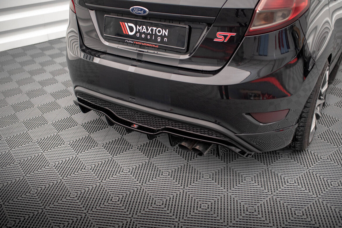 Heckansatz Diffusor passend für Ford Fiesta ST (5-Türige version) Mk7 FL schwarz Hochglanz