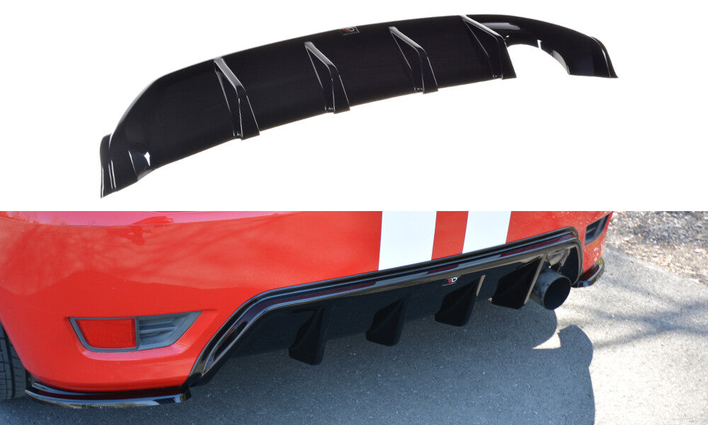 Heckansatz Diffusor passend für Ford Fiesta ST Mk6 schwarz Hochglanz