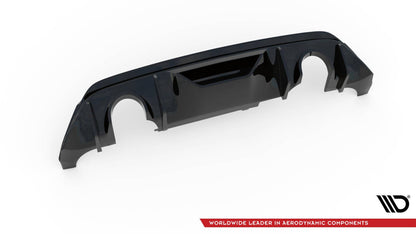 Heckansatz Diffusor passend für Ford Fiesta ST mk8 schwarz Hochglanz+Milltek Sport Endschalldämpfer schwarz + GPF System