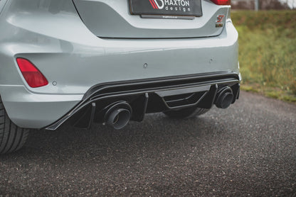 Heckansatz Diffusor passend für Ford Fiesta ST mk8 schwarz Hochglanz+Milltek Sport Endschalldämpfer TI + GPF System