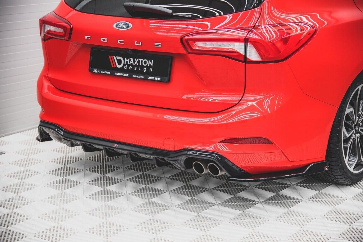 Heckansatz Diffusor passend für Ford Focus ST-Line Kombi Mk4 schwarz Hochglanz