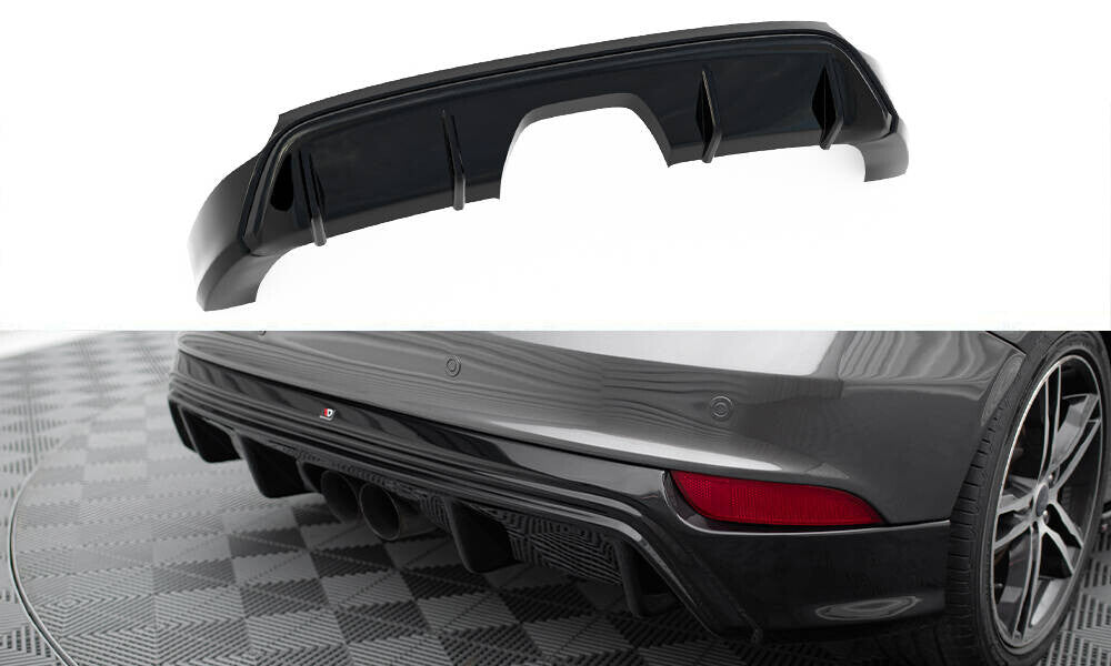 Heckansatz Diffusor passend für Ford Focus ST Mk3 FL (RS-Look) schwarz Hochglanz