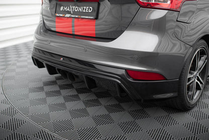 Heckansatz Diffusor passend für Ford Focus ST Mk3 FL (RS-Look) schwarz Hochglanz