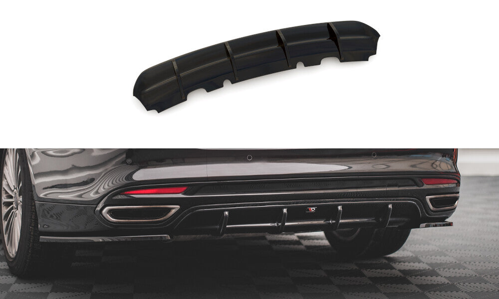 Heckansatz Diffusor passend für Ford Mondeo Mk5 schwarz Hochglanz