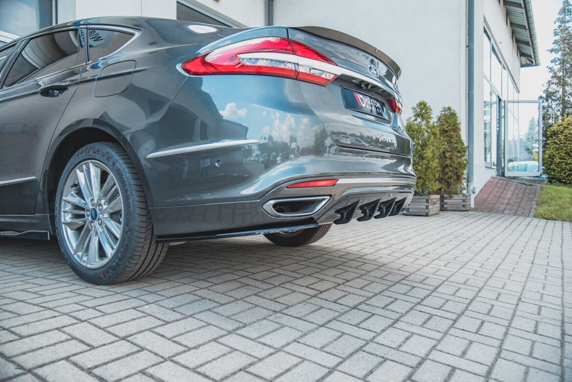Heckansatz Diffusor passend für Ford Mondeo Vignale Mk5 FL Carbon Look