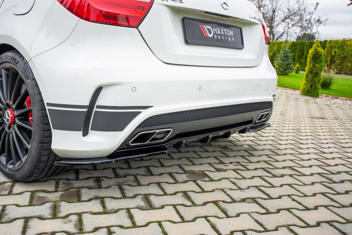 Heckansatz Diffusor passend für Mercedes A45 AMG W176 schwarz Hochglanz