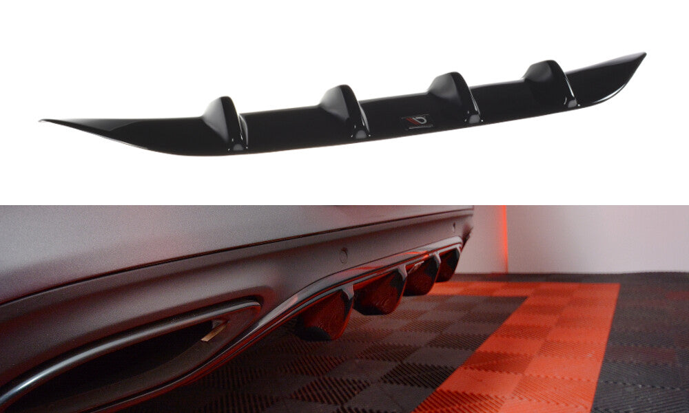 Heckansatz Diffusor passend für Mercedes- BENZ C-Klasse W205 Coupe AMG-LINE schwarz Hochglanz