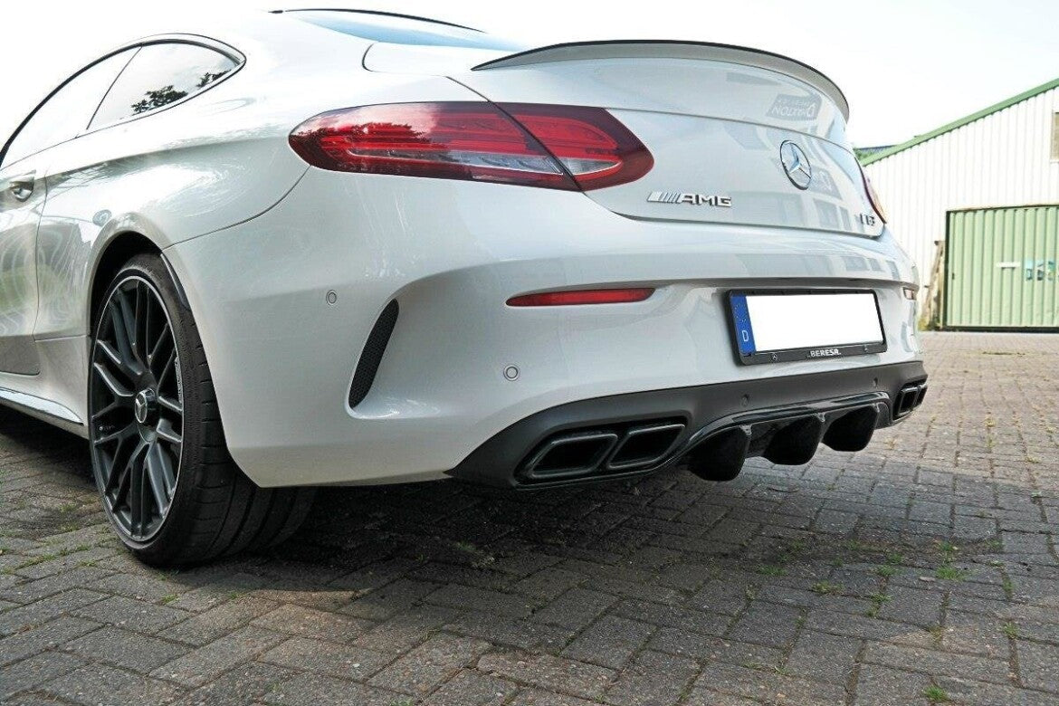 Heckansatz Diffusor passend für Mercedes C-Klasse C205 63 AMG Coupe schwarz Hochglanz