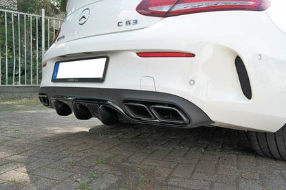 Heckansatz Diffusor passend für Mercedes C-Klasse C205 63 AMG Coupe schwarz Hochglanz