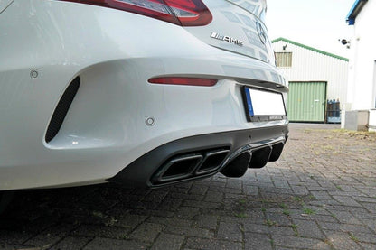 Heckansatz Diffusor passend für Mercedes C-Klasse C205 63 AMG Coupe schwarz Hochglanz