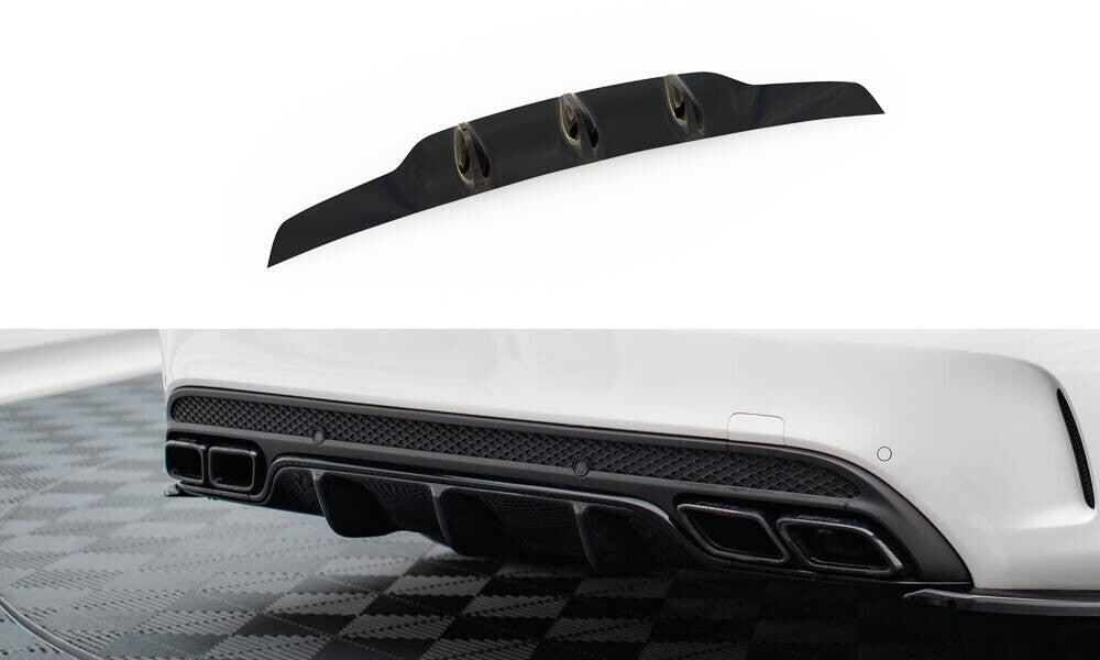 Heckansatz Diffusor passend für Mercedes C-Klasse Limousine / Kombi W205 / S205 63 AMG schwarz Hochglanz