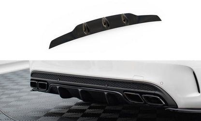 Heckansatz Diffusor passend für Mercedes C-Klasse Limousine / Kombi W205 / S205 63 AMG schwarz Hochglanz