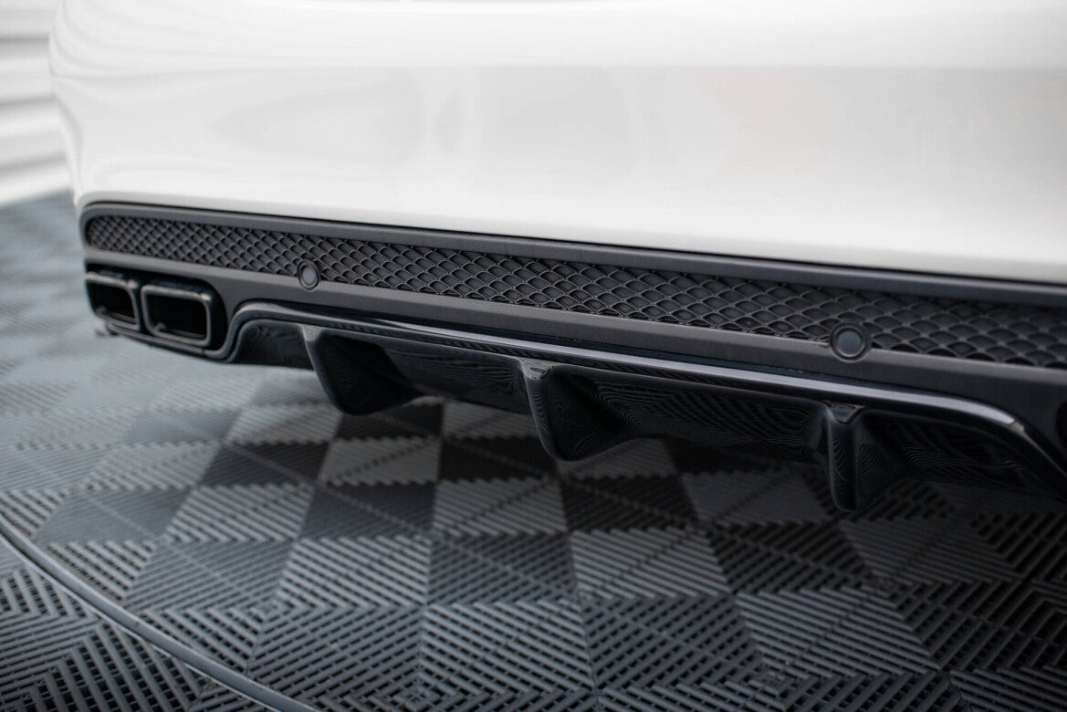 Heckansatz Diffusor passend für Mercedes C-Klasse Limousine / Kombi W205 / S205 63 AMG schwarz Hochglanz
