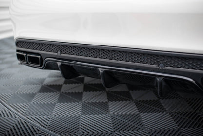 Heckansatz Diffusor passend für Mercedes C-Klasse Limousine / Kombi W205 / S205 63 AMG schwarz Hochglanz