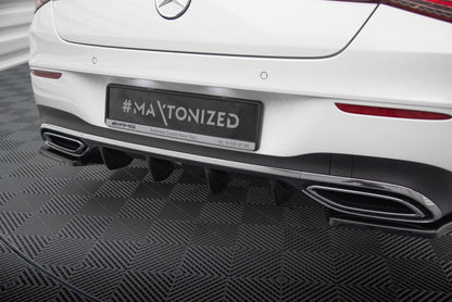 Heckansatz Diffusor passend für Mercedes CLA AMG-Line X118 schwarz Hochglanz