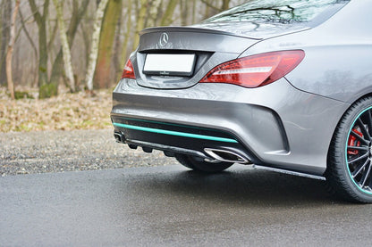 Heckansatz Diffusor passend für Mercedes CLA C117 AMG-LINE FL schwarz Hochglanz