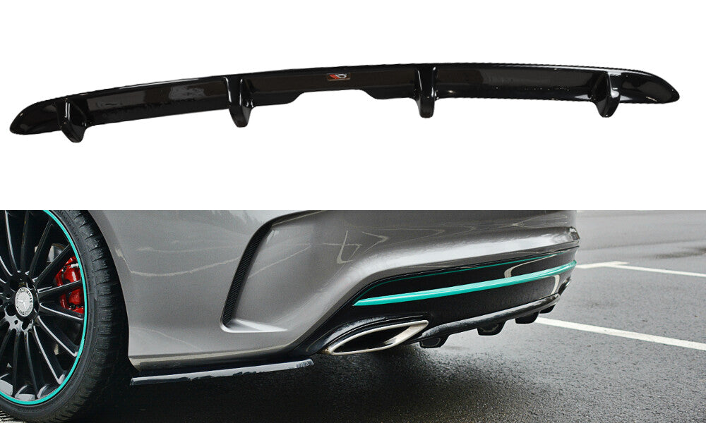 Heckansatz Diffusor passend für Mercedes CLA C117 AMG-LINE FL schwarz Hochglanz